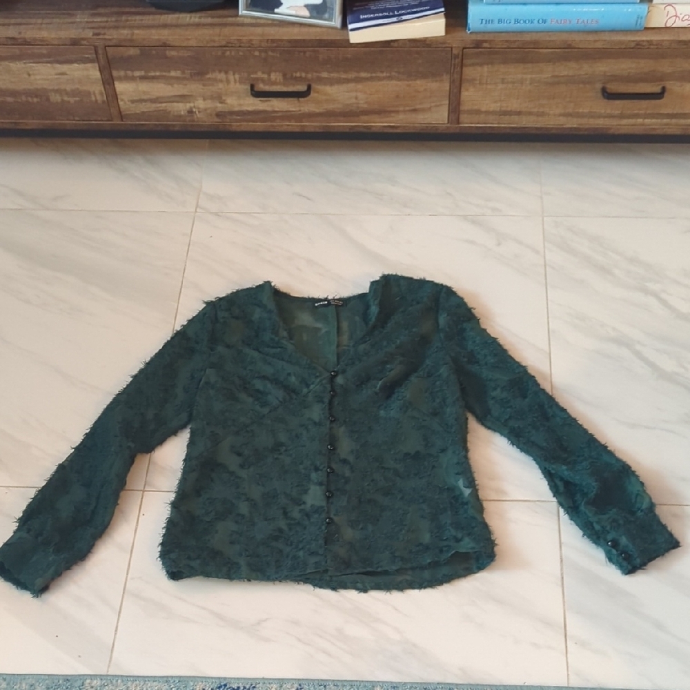 Elegant Green Lace Women's Top